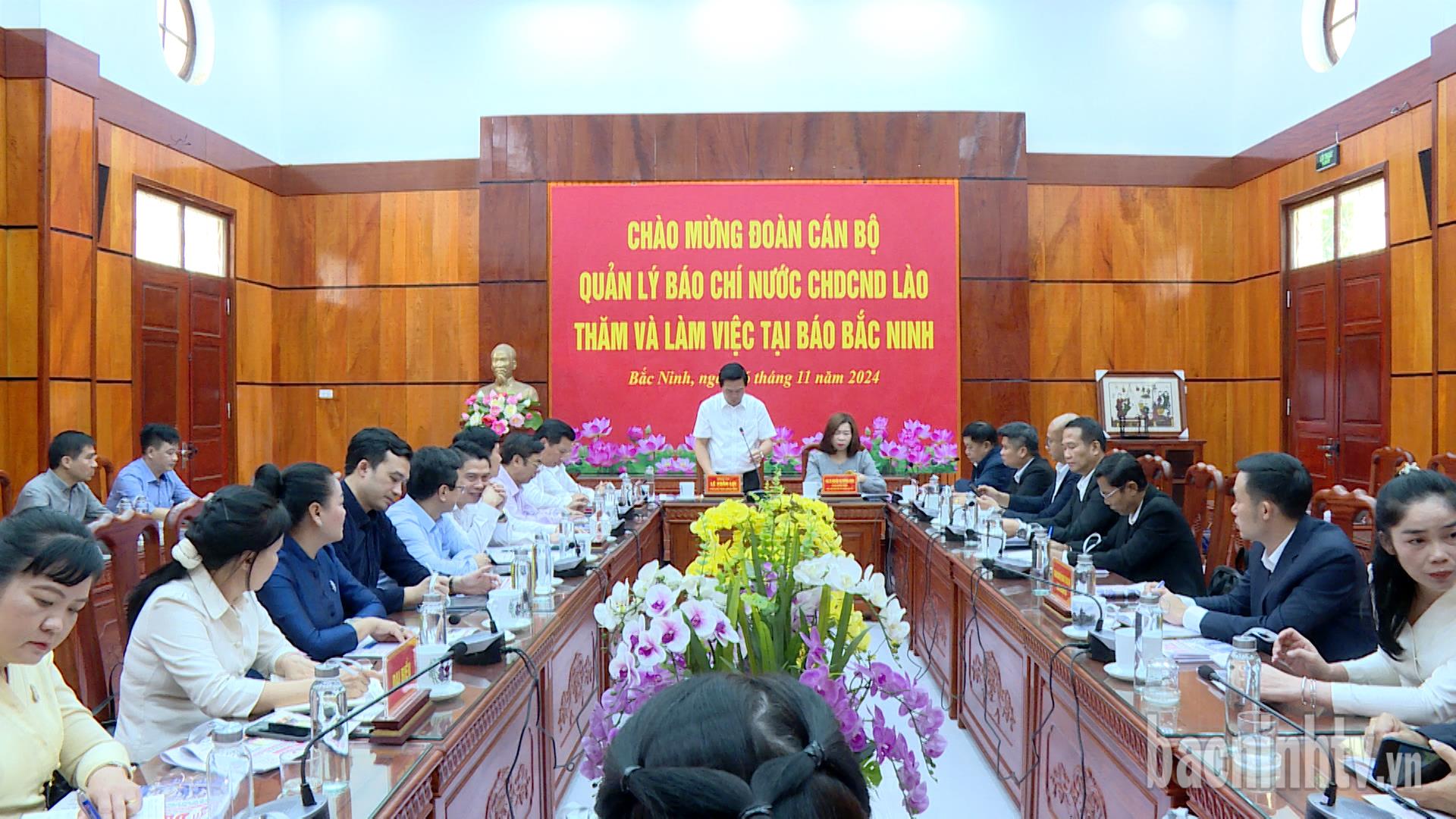 Đoàn cán bộ Quản lý báo chí nước Cộng hòa dân chủ nhân dân Lào thăm, làm việc tại Báo Bắc Ninh