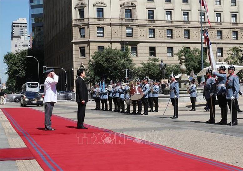 Lễ đón Chủ tịch nước Lương Cường thăm chính thức Cộng hòa Chile