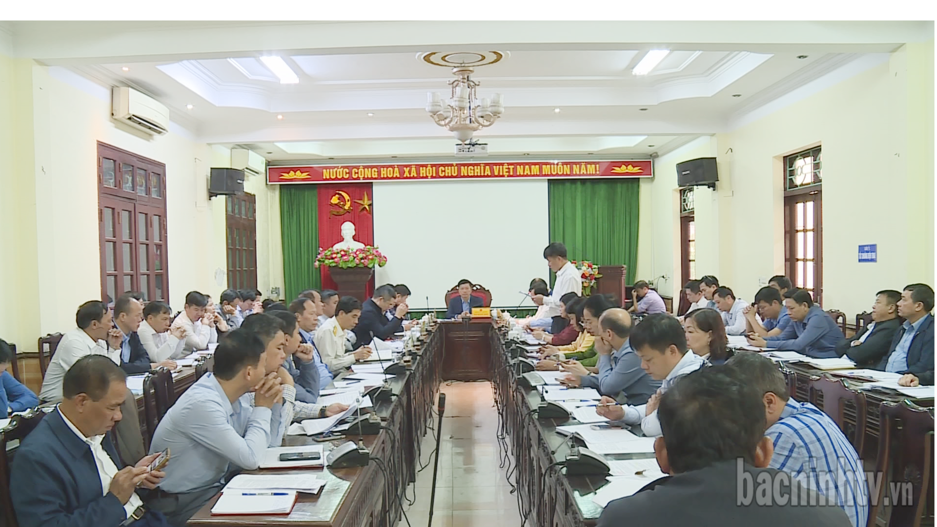 Đồng chí Đào Quang Khải làm việc tại Tiên Du về thực hiện Kết luận 739, 740 của Ban Thường vụ Tỉnh ủy