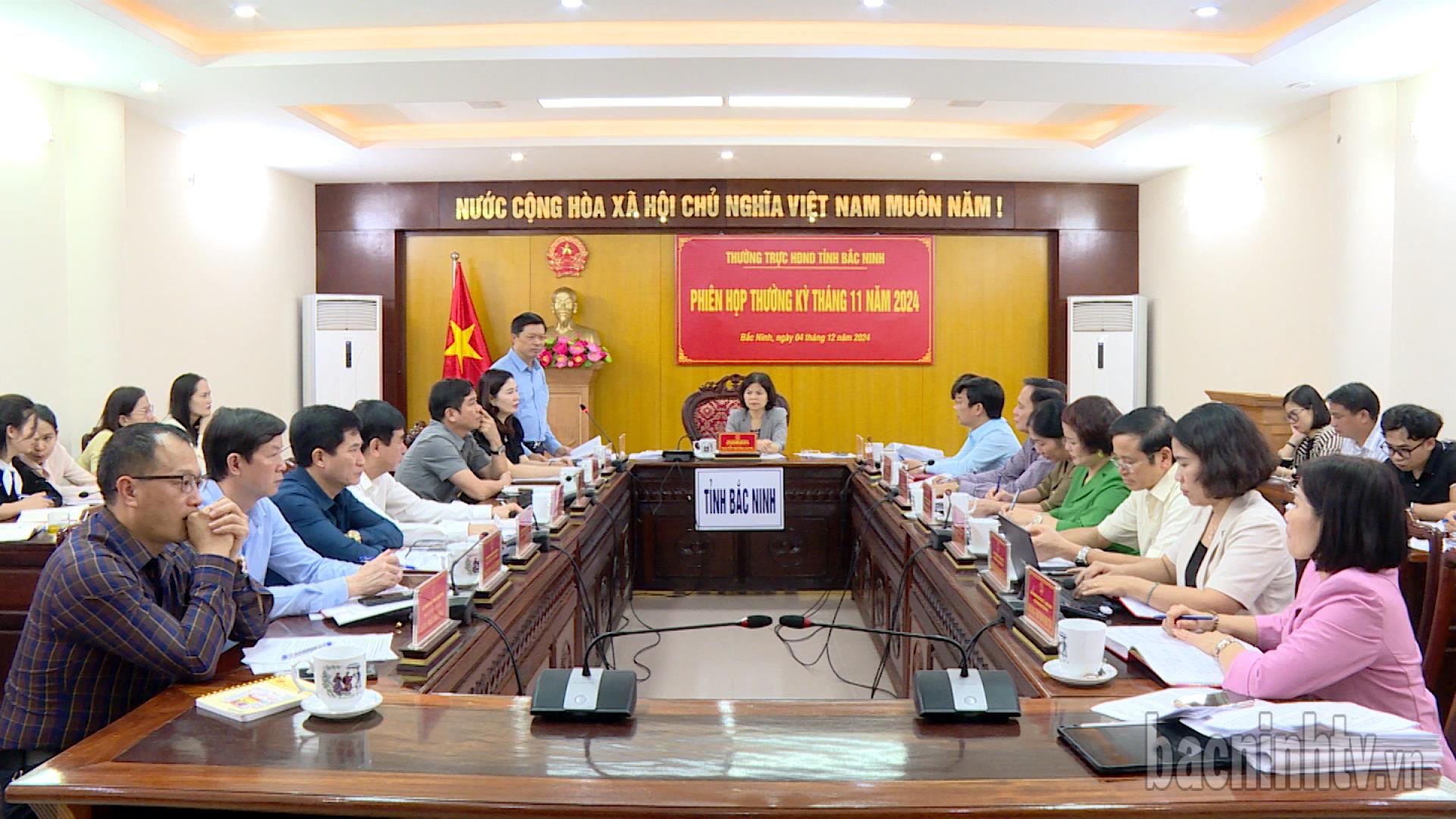 Thường trực HĐND tỉnh họp phiên thường kỳ tháng 11/2024