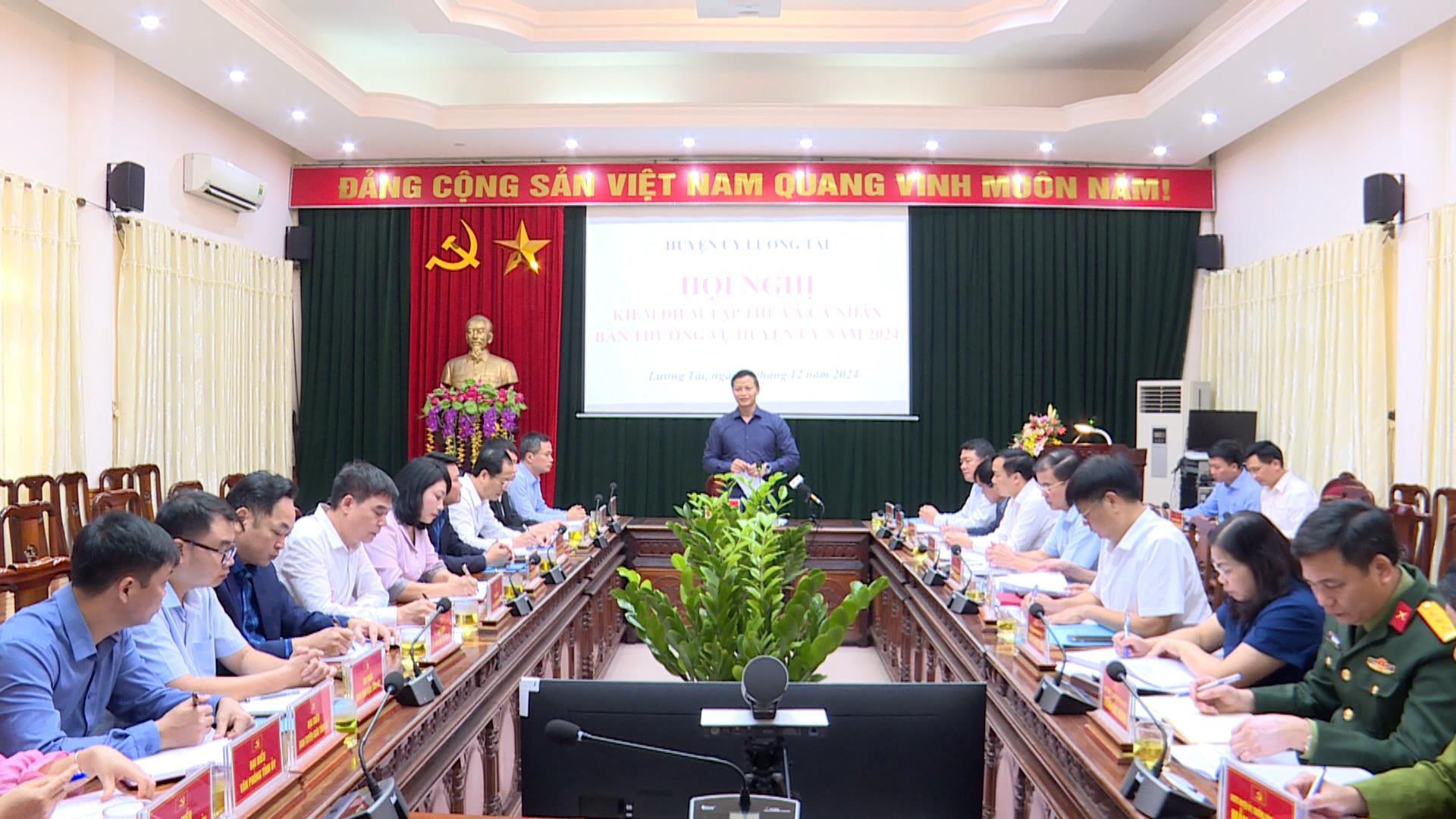 Hội nghị kiểm điểm tập thể, cá nhân Ban thường vụ Huyện uỷ Lương Tài năm 2024