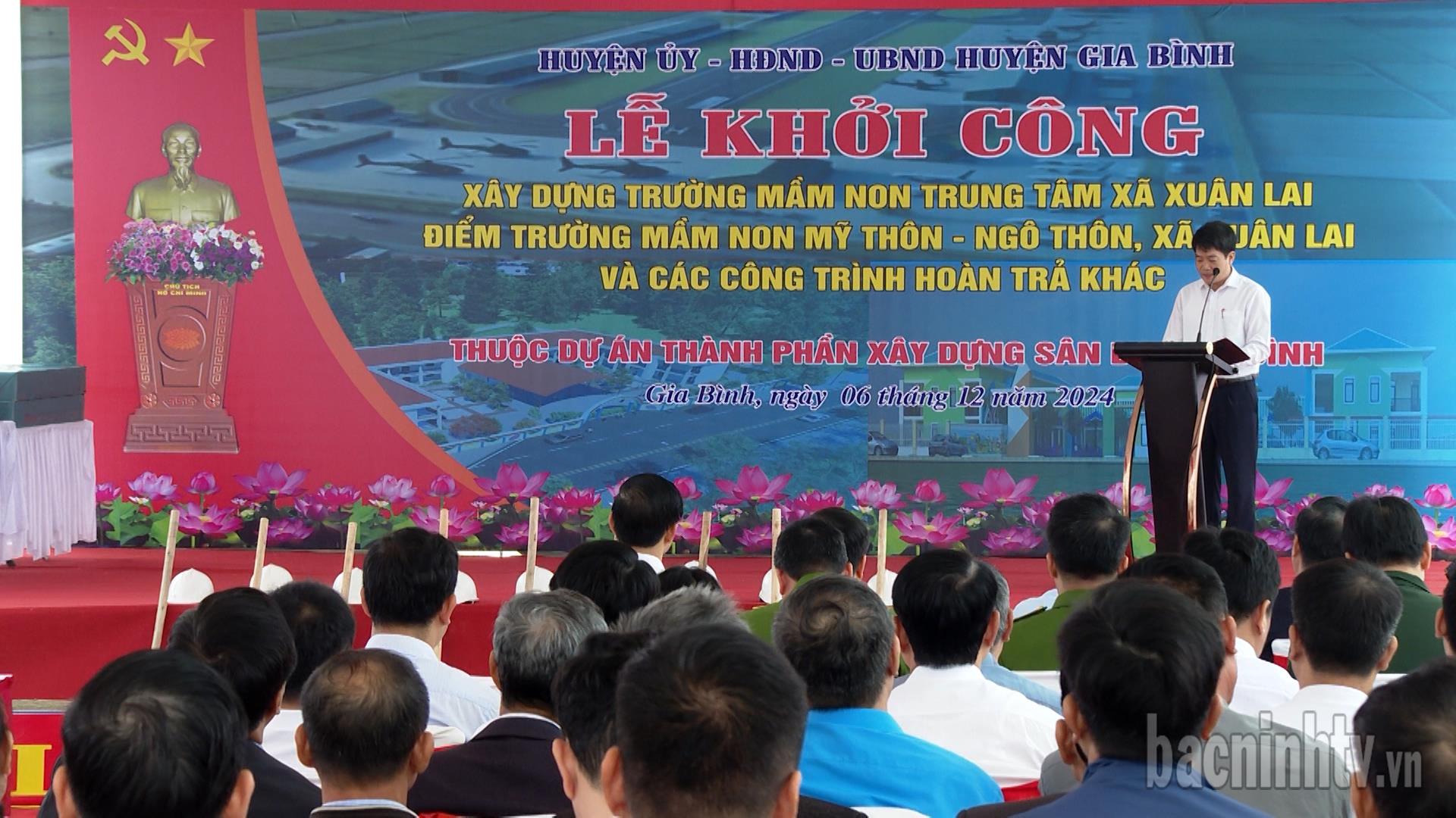 Khởi công xây dựng Trường mầm non và các công trình hoàn trả dự án Sân bay Gia Bình