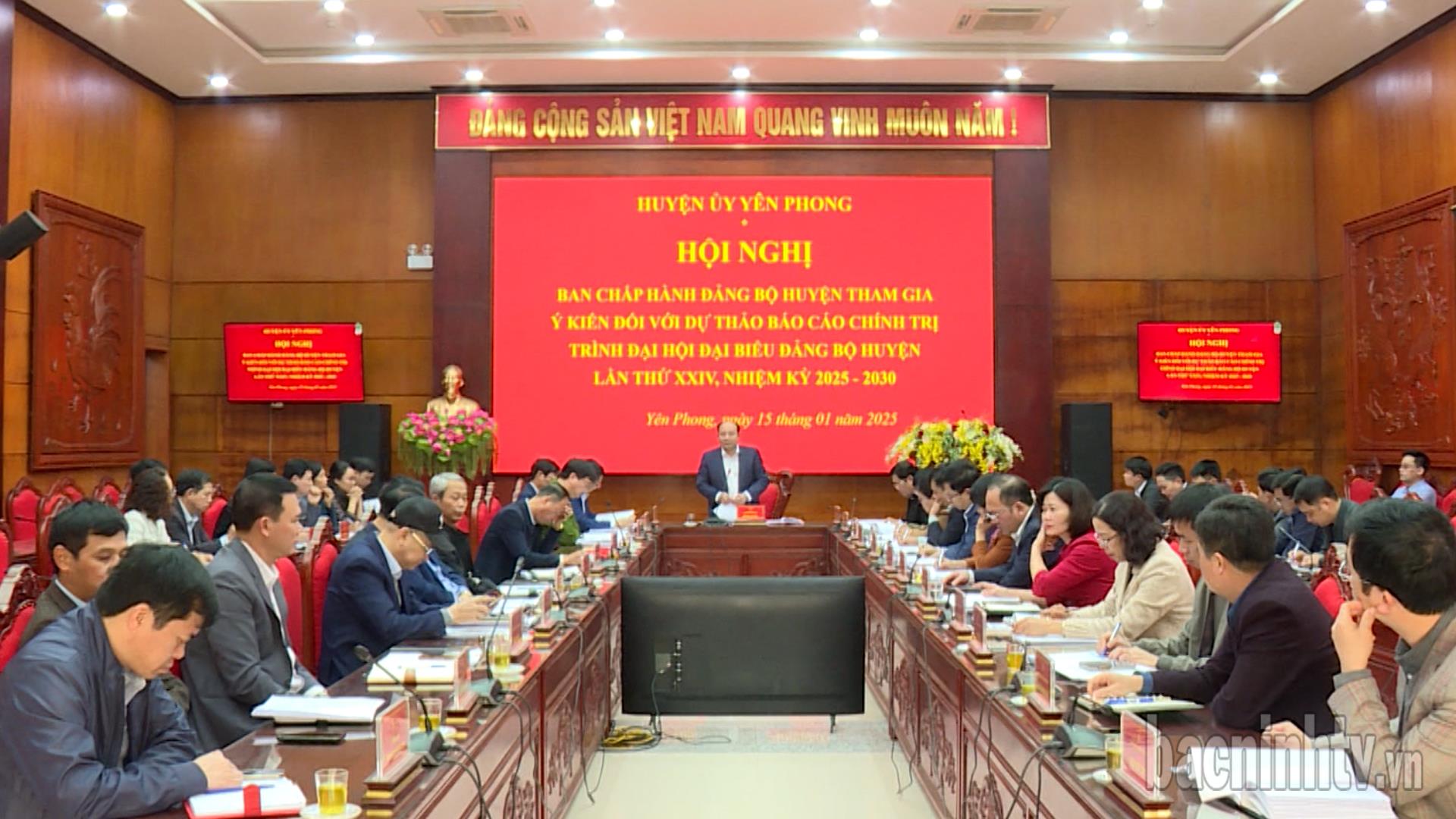 Yên Phong lấy ý kiến vào dự thảo Báo cáo Chính trị Đại hội đảng, nhiệm kỳ 2025 -2030