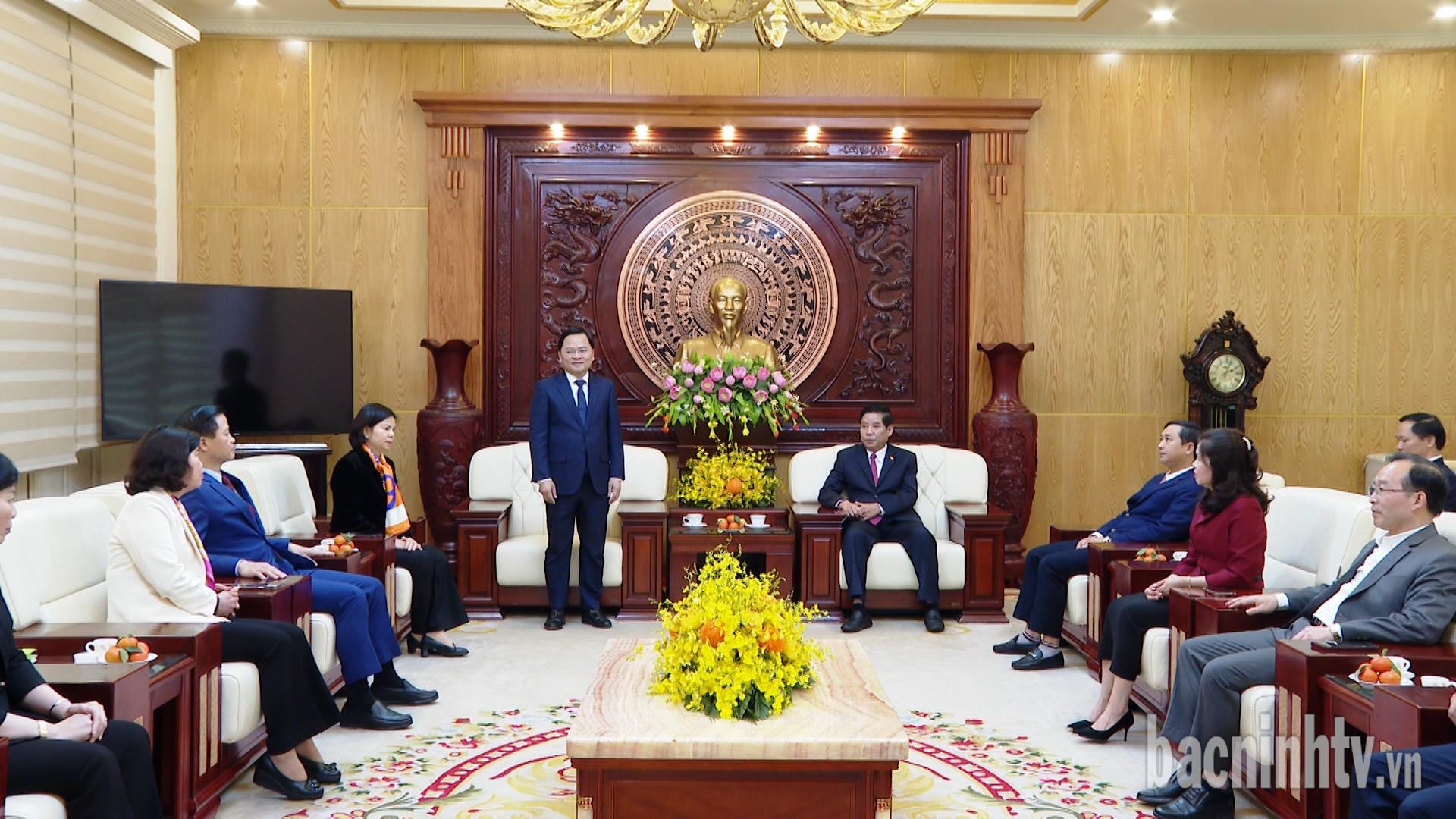 Đoàn đại biểu tỉnh Bắc Ninh thăm, chúc tết Đảng bộ, chính quyền, nhân dân tỉnh Bắc Giang         