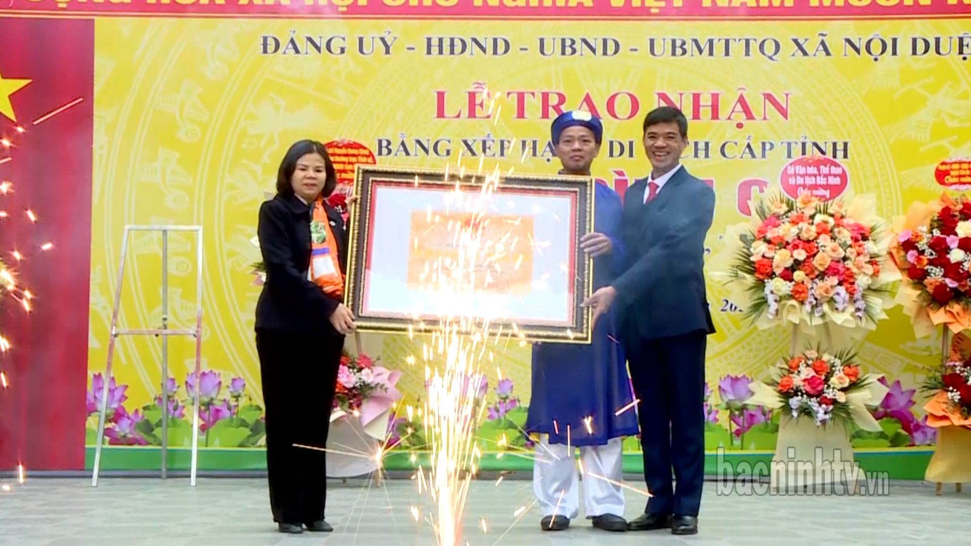 Lễ đón nhận Bằng xếp hạng di tích cấp tỉnh đình làng Đình Cả