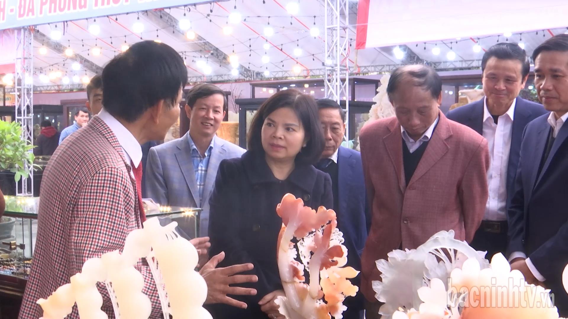 Phó Bí thư Thường trực Tỉnh ủy, Chủ tịch HĐND tỉnh thăm Triển lãm Đá quý, sinh vật cảnh và sản phẩm làng nghề truyền thống