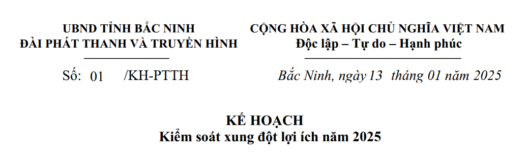 Kế hoạch Kiểm soát xung đột lợi ích năm 2025