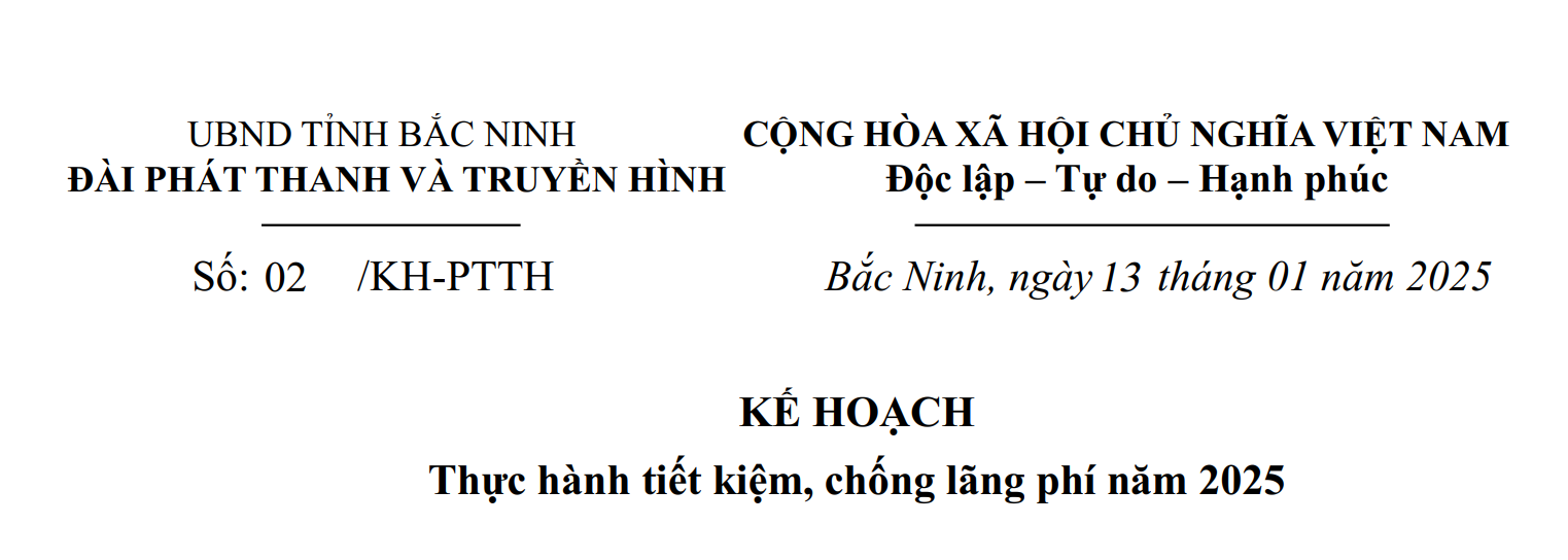 Kế hoạch Thực hành tiết kiệm, chống lãng phí năm 2025
