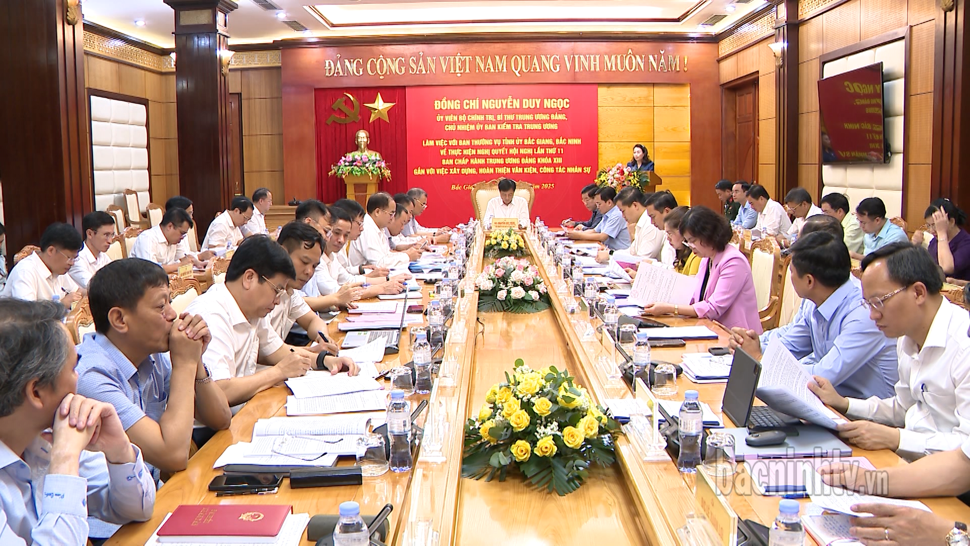 Chủ nhiệm Ủy ban Kiểm tra Trung ương làm việc với Ban Thường vụ Tỉnh ủy Bắc Ninh, Bắc Giang