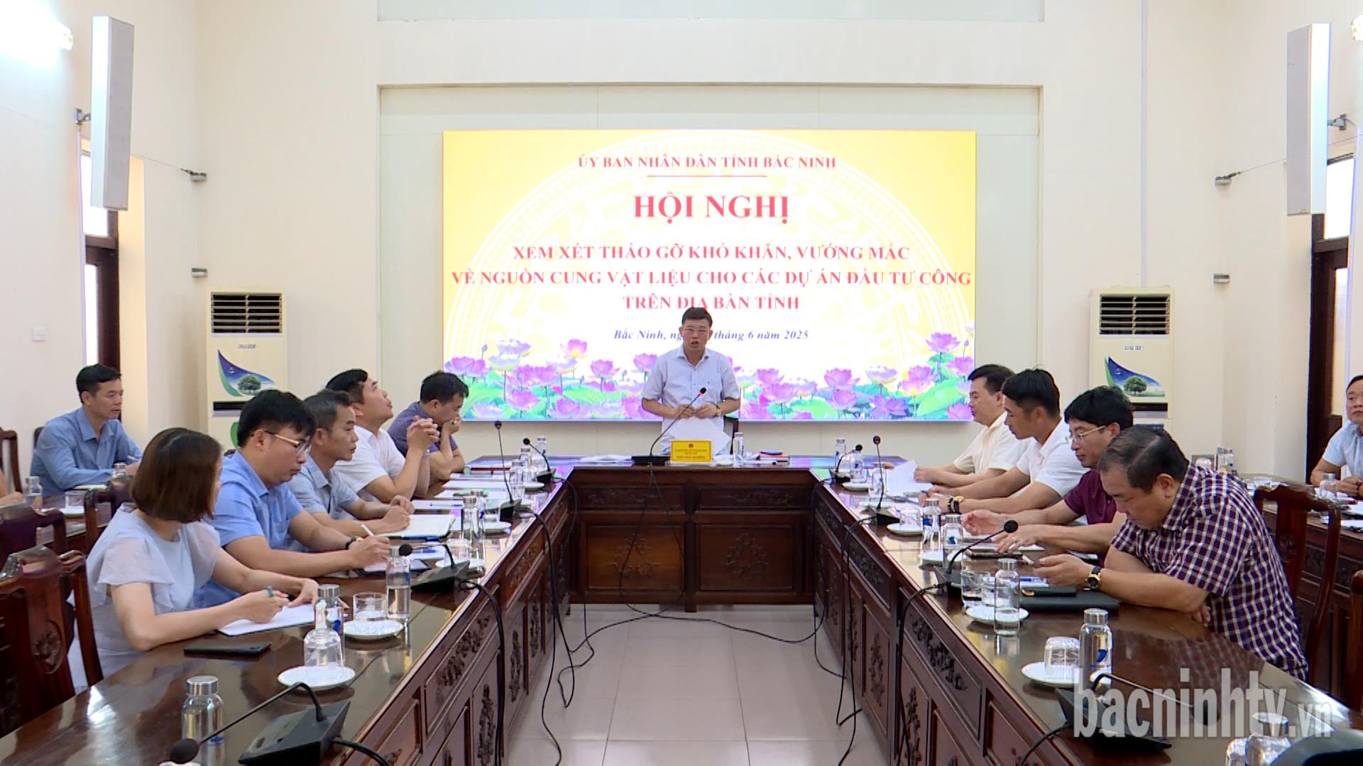  Tháo gỡ khó khăn vướng mắc về nguồn cung vật  liệu xây dựng cho các dự án đầu tư công