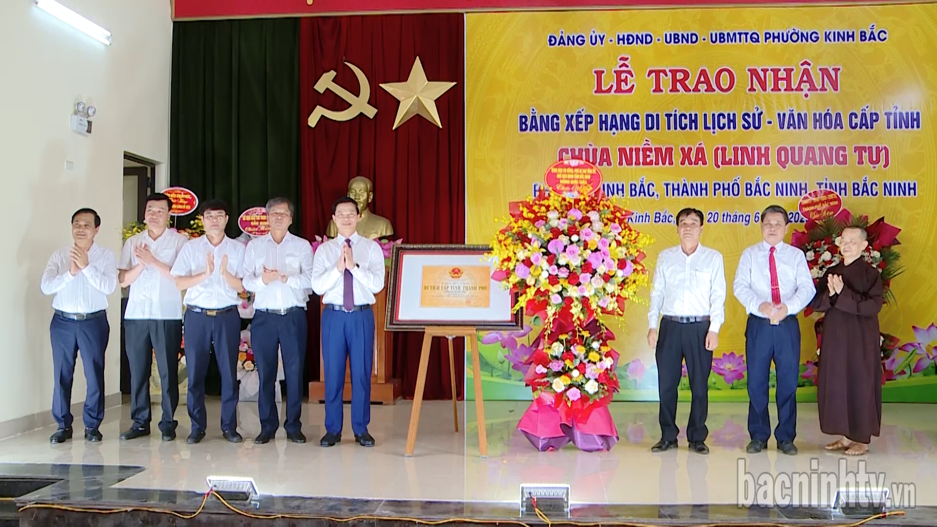 Chùa Niềm Xá đón nhận Bằng di tích lịch sử - văn hóa cấp tỉnh